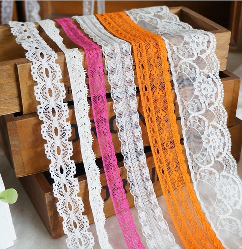 RayLineDoÂ® 30 Meters Assorted Vintage Style Lace Ribbon Trim Bridal Wedding Scalloped Edge Crochet Lace - Image 3